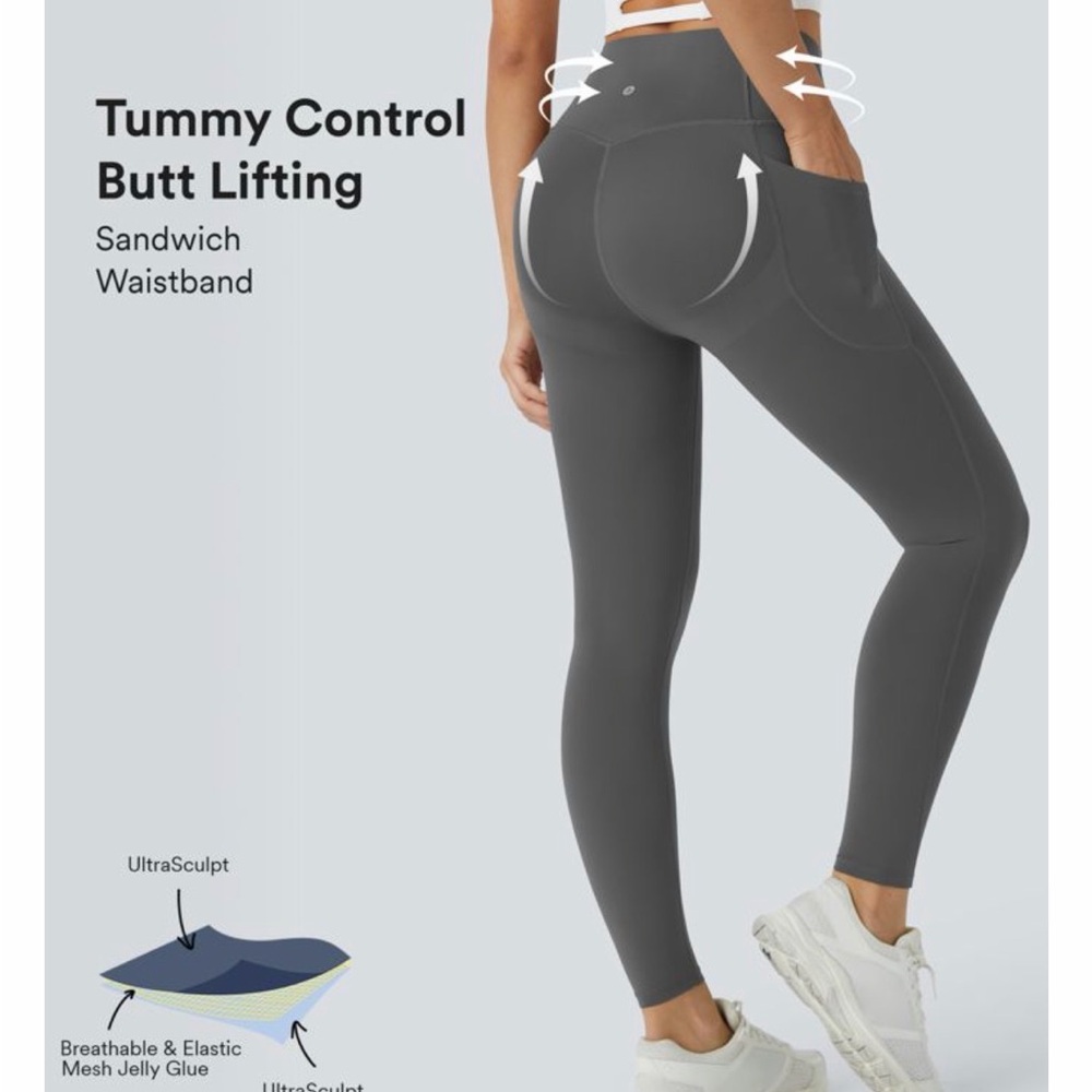 HALARA Gray Tummy Control Leggings